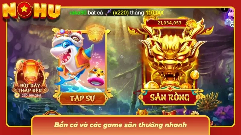 Game bắn cá kết hợp hiệu ứng ánh sáng tạo không khí giải trí sôi động